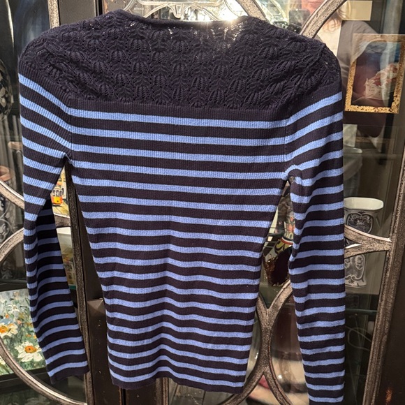 Lauren Ralph Lauren Navy and Blue Striped Sweater size small - Picture 3 of 6